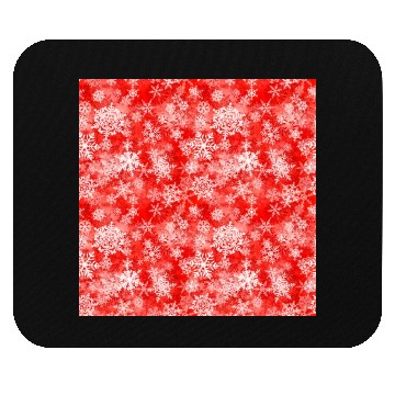 Discover Red White Snowflakes Pattern Mouse Pads