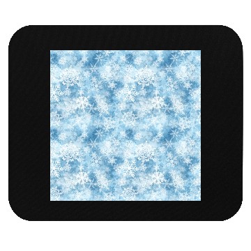 Discover Blue White Snowflakes Pattern Mouse Pads