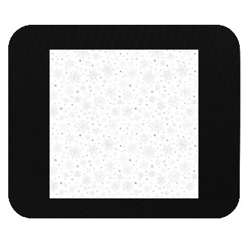 Discover Modern Snowflakes Pattern White Silver Mouse Pads