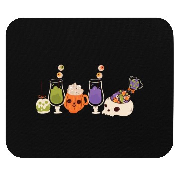 Discover Scary Horror Skull Spooky Sweets and Drinks Mouse Pads
