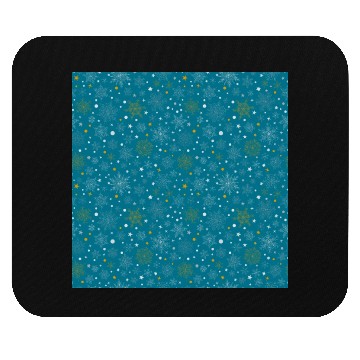 Discover Snowflakes Pattern Blue Gold Mouse Pads
