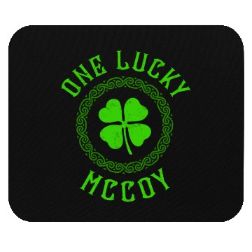 Discover One Lucky McCoy Irish Family Four Leaf Clover Mouse Pads