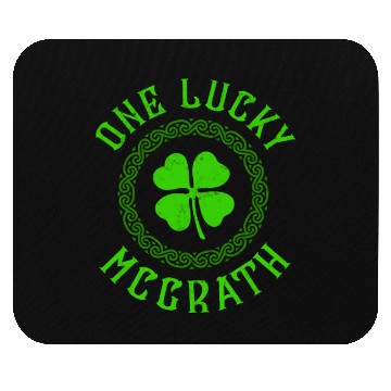 Discover One Lucky McGrath Irish Family Four Leaf Clover Mouse Pads