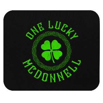 Discover One Lucky McDonnell Irish Family Four Leaf Clover Mouse Pads