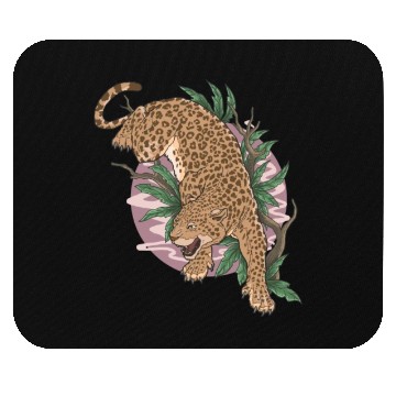 Discover leopard wild animal climb Mouse Pads