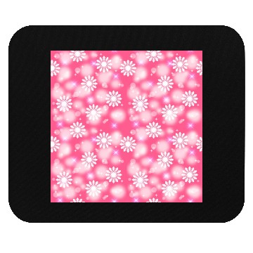 Discover Pink White Snowflakes Pattern Mouse Pads