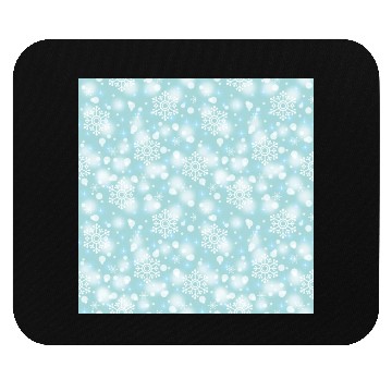 Discover Teal Snowflakes Pattern Mouse Pads