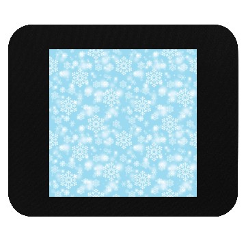 Discover Pretty Blue Snowflakes Pattern Mouse Pads