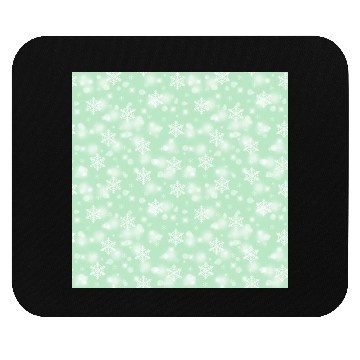 Discover Green Snowflakes Pattern Mouse Pads