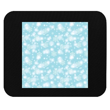 Discover Abstract Blue Snowflakes Pattern Mouse Pads