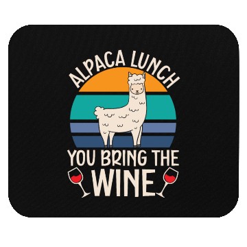 Discover Alpaca Lunch You Bring The Wine Drinker Llama Mouse Pads