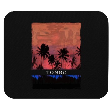 Discover Tonga Vacation Souvenir Palm Tree Beach Mouse Pads