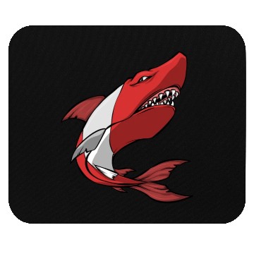 Discover Scuba Diver Red White Flag Shark Scuba Diving Mouse Pads