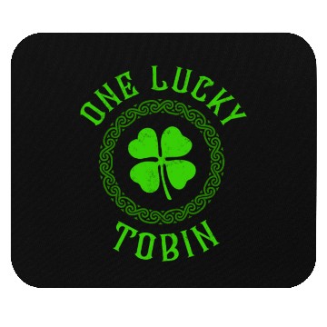 Discover One Lucky Tobin Irish Family Four Leaf Clover Mouse Pads