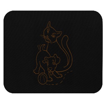 Discover Cat And Dog Brown Mouse Pads