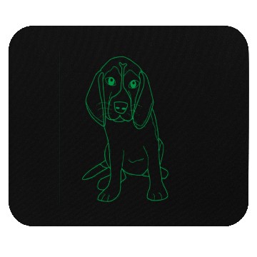 Discover Beagle Dog Green Mouse Pads