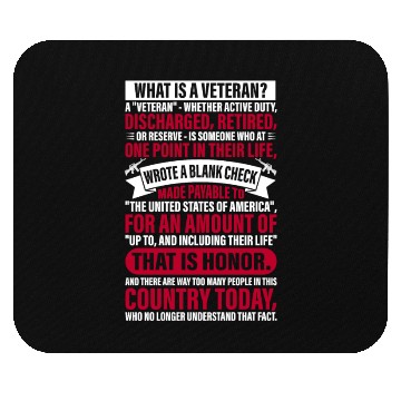 Discover US Veteran Defination Veterans Day Patriotic Ameri Mouse Pads