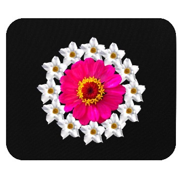 Discover zinnia blossom blooming flower bloom flowerpattern Mouse Pads