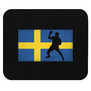 Discover Sweden Table Tennis Player Swedish Flag Mouse Pads