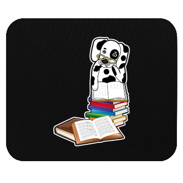 Discover Book Reading Dalmatian Dog Lover Mouse Pads