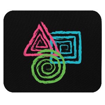Discover Geometric Shapes. Square, Triangle, Circle Spirals Mouse Pads