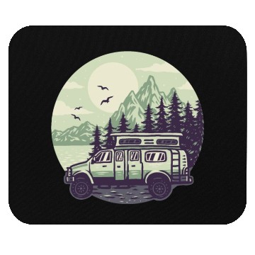 Discover Camping Car Mountains Mouse Pads