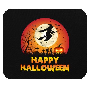 Discover Happy Halloween Witch Mouse Pads