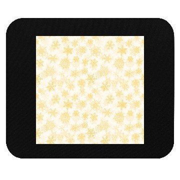 Discover Elegant Snowflakes Pattern White Yellow Mouse Pads