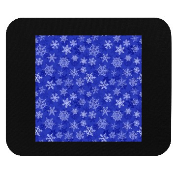 Discover Pretty Navy Blue Snowflakes Pattern Mouse Pads