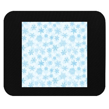 Discover Elegant Snowflakes Pattern White Blue Mouse Pads