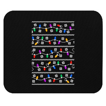 Discover Christmas Garland Lights Retro Pixel Pattern Mouse Pads