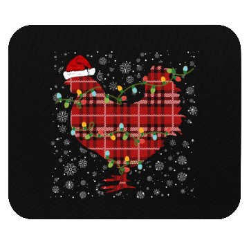 Discover Buffalo Plaid Chicken Christmas Mouse Pads