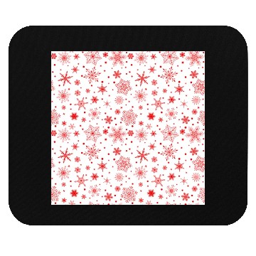 Discover Snowflakes Pattern Red White Mouse Pads