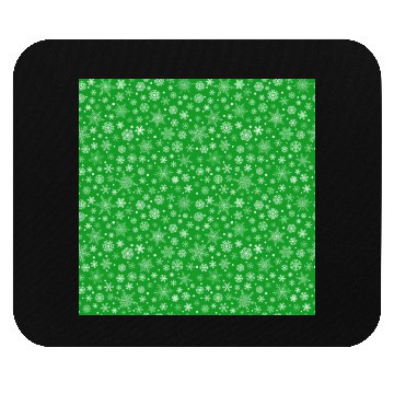 Discover Green Snowflakes Pattern Mouse Pads