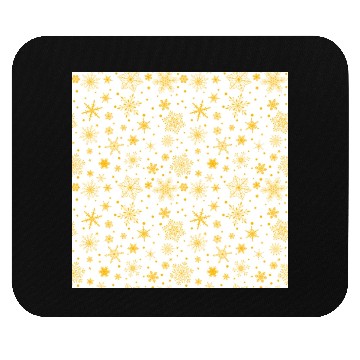 Discover Snowflakes Pattern Yellow White Mouse Pads