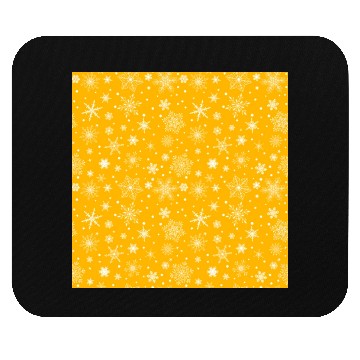 Discover Snowflakes Pattern Yellow White Mouse Pads