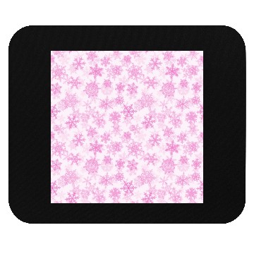 Discover Elegant Snowflakes Pattern White Pink Mouse Pads