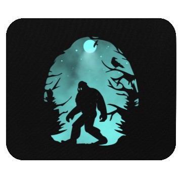 Discover Funny bigfoot in the forest Mouse Pads