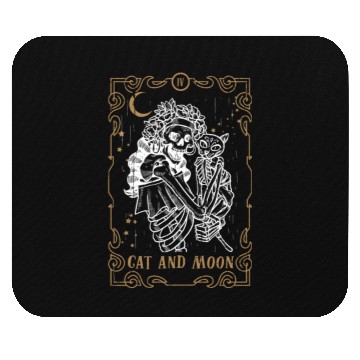 Discover Cat Moon Tarot Card Occult Club Gothic Animal Mouse Pads