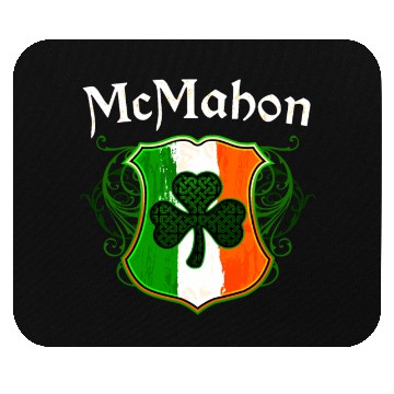Discover McMahon Irish Surname Ireland Flag Shield Shamrock Mouse Pads