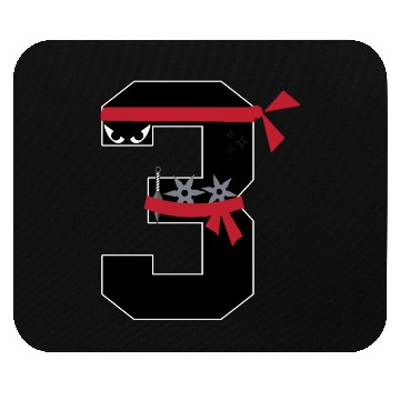 Discover Number 3 Ninja 3 Year Old Fun 3rd Birthday Gifts Mouse Pads
