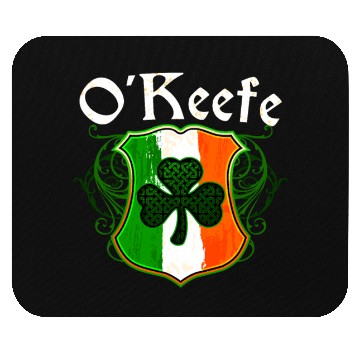 Discover O'Keefe Irish Surname Ireland Flag Shield Shamrock Mouse Pads