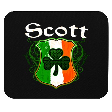 Discover Scott Irish Surname Ireland Flag Shield Shamrock Mouse Pads