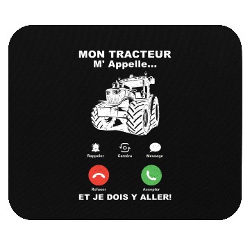Discover Farmer France Saying Mon Tracteur M'appelle Mouse Pads