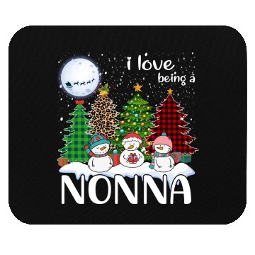 Discover I Love Being A Nonna Snowman Xmas Leopard Tree Mouse Pads