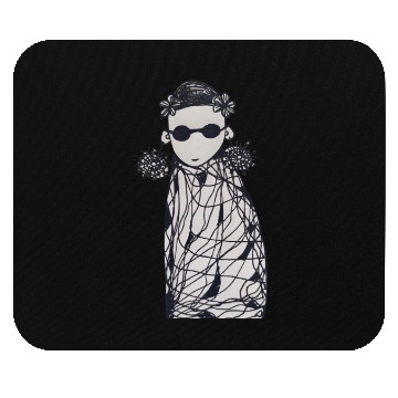 Discover Black flowers ,earrings and sunglasses. Mouse Pads