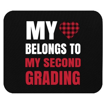Discover Heart Buffalo Plaid Clothes 2nd Grade Teacher Mouse Pads