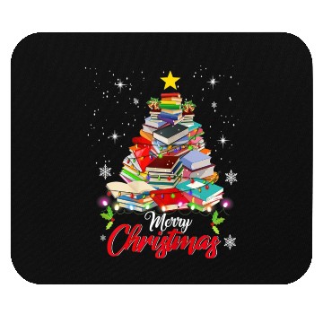 Discover Merry Christmas Tree Love Reading Books Librarian Mouse Pads