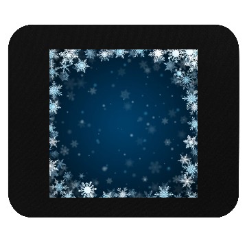 Discover Navy Blue White Snowflakes Pattern Mouse Pads