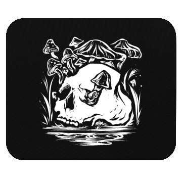 Discover Psychedelic Space Shroom Skull Mouse Pads